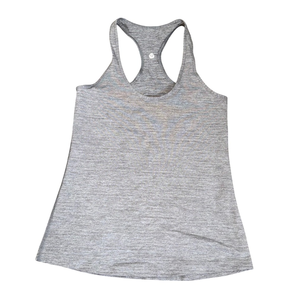 Lululemon Racerback Tank Top Women 4 Gray‎ Excellent Heathered Activewear